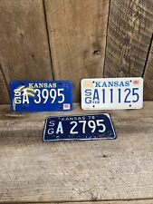 Vintage Metal Embossed Kansas License Plate Lot Of (3) picture