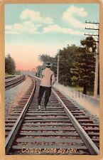 Wausau WI Wisconsin Railroad Train Tracks Station Depot c1909 Vtg Postcard A7 picture