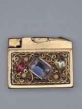 Elgin American Vintage Gold Tone Lighter Faux Jewels picture
