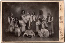 CIRCA 1890s CABINET CARD BIEDERMANN GROUP OF YOUNG THEATER ACTORS WELS AUSTRIA picture