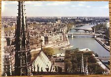 Paris La Flèche de Notre Dame Aerial Color Photo Postcard, Vintage Unposted Card picture