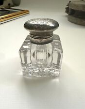 Exquisite ANTIQUE 1800s Victorian~GORHAM~CUT GLASS INKWELL+STERLING SILVER TOP picture