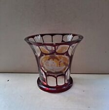 Antique Colored Cut to Clear Crystal Glass Vase picture