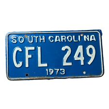 South Carolina Vintage Blue Metal License Plate 1973 (CFL 249) picture