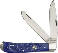 Cattleman's Cutlery Signature Pocket Knife 3Cr13 Steel Blades Blue Delrin Handle picture