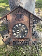 Black Forest Railway Railroad Cuckoo Quail Inlayed German Wall Clock G.K. Rare picture