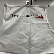 Vintage 1990s Lucky Grocery Store Give Away White Cotton Apron 