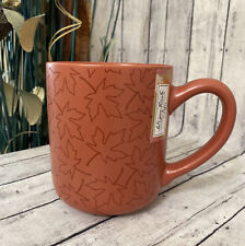 CIROA FALL LEAVES COFFEE  MUG~STAMPED LEAF STYLE TEXTURED THANKSGIVING MUG NWT picture