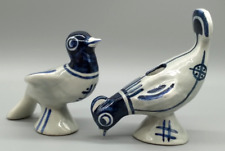 Vintage Soholm Denmark Set of 2 Gerd Petersen Small Ceramic Candleholders Birds picture