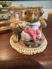 Wee Forest Folk Vintage M-30 Mouse Pianist Girl Mouse Pink Playing Brown Piano picture