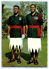 1972 Smiling Two Members of Royal Fiji Police Band Posted Vintage Postcard picture