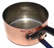 Vintage 7.3inch French Copper Saucepan E Dehillerin Hammered Tin Lining 3mm 6lbs picture