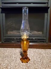 STUNNING Working Antique Dark Amber Glass Sea Serpent Pedastal Oil Lamp VGC picture
