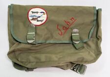Vintage Army Canvas Rucksack With Straps Patches And Name Stitched picture