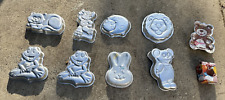 WILTON Vintage Cake Pan Lot Of 9 Animal Characters Lion, Frog, Mouse, Cat,Bear picture