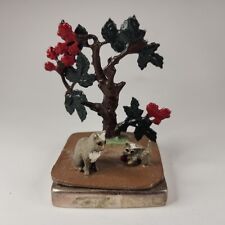 Antique Miniture Cat Kitten  Tree Metal Vintage Odd One Of A Kind picture