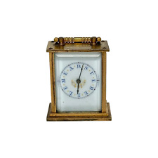 ANTIQUE WATERBURY MINIATURE BEVELED GLASS FANCY DIAL CARRIAGE CLOCK picture