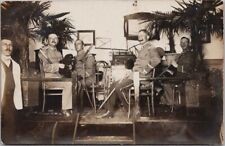 Vintage 1910s Real Photo RPPC Postcard MILITARY BAND / Musicians in Uniform picture