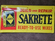 Vintage Sakrete Cement Mixes Metal Sign Build & Repair Stout St Louis picture