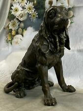 Signed Original Hound Dog Garden Backyard Bronze Statue Sculpture Figurin Statue picture