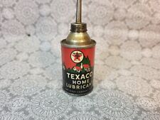 Vintage 3 oz Texaco Home Lubricant tin oil can w/spout Nice picture