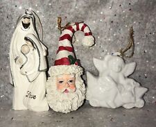 Vintage Christmas ornaments bundle Santa Nativity Angel  Christmas in July Sale picture