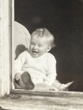 SB Photograph 1939 Baby Infant Doorway Laughing Smiling Happy Portrait picture