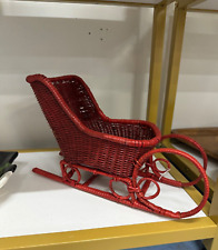 Red Wicker Santa Sleigh picture