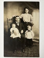 c. 1900 Fancy Turn of the Century FAMILY antique RPPC Real Photo Postcard picture