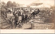 Real Photo Country Fair w/ Tents Farm Equipment Ballston Spa Saratoga NY RP N135 picture