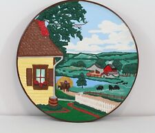 Vintage Byron Molds 3D Ceramic 10” Hand Painted Wall Plate Decor SUMMER Farm picture