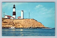 Montauk NJ-New Jersey, Montauk Point And Lighthouse, Antique, Vintage Postcard picture