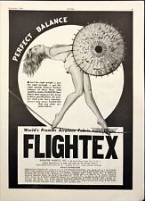 1945 Flightex Aircraft Fabric Pretty Girl with  Umbrella Vintage Print Ad picture