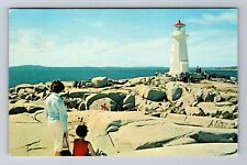 Peggy's Cove Novia Scotia Canada, The Lighthouse, Vintage c1966 Postcard picture