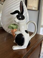 Fitz Floyd Kensington Rabbit Bunny Pitcher Vase 32oz Ceramic Retired 1991 12