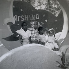 Vintage B&W Snapshot Photograph Black African American Children Paper Moon picture