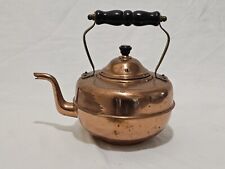 Vintage Copper Teapot Tea Kettle With Wood Handle Marked “Made In England “ picture