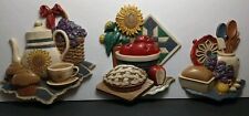 Vintage Home Interiors Gifts Set of 3 Country Kitchen Wall Plaques Made in USA picture