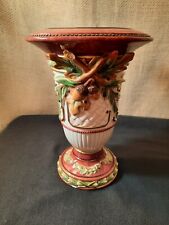 Fitz & Floyd Equestrian Fall/Christmas Acorn Garland Trimmed Flower Vase 9 inch picture