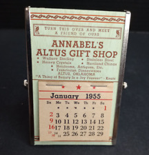 Vintage 1955 ANNABEL'S ALTUS GIFT SHOP Calendar Mirror Complete ~ Altus, OK picture