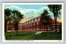 Petoskey MI-Michigan, Central School & Gymnasium, Vintage Postcard picture