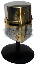 MEDIEVAL MINI CRUSADER KNIGHT MEDIEVAL HELMET with Free Stand picture