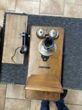 Oak Western Electric Signed Antique Wall Phone, Crank Generator, Pat. 1913 picture