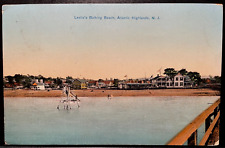 Vintage Postcard 1909 Leslie's Bathing Beach, Atlantic Highlands, New Jersey NJ picture
