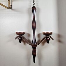 Vintage Swedish MCM Bentwood 2 Arms Hanging Candle Holder, Has Label, Hand Carve picture