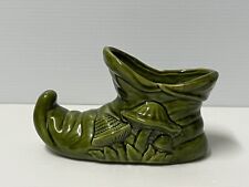 VTG 1970s 80’s MUSHROOM Elf Pixie Gnome Shoe BOOT Succulent Planter Vase Ceramic picture
