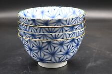 Japanese Asanoha Rice/Soup Bowls-Stars-Hand Painted picture