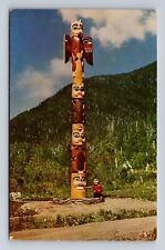 AK-Alaska, Totem Pole Southeastern Alaska, Vintage Souvenir Postcard picture
