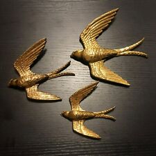 Vintage Syroco Gold Bird Wall Sculptures USA Set of 3 Home Interior picture