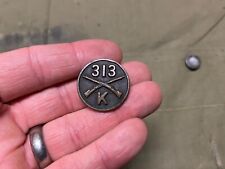 ORIGINAL WWI US ARMY M1917 TUNIC 313TH INFANTRY COMPANY K COLLAR DISC INSIGNIA picture